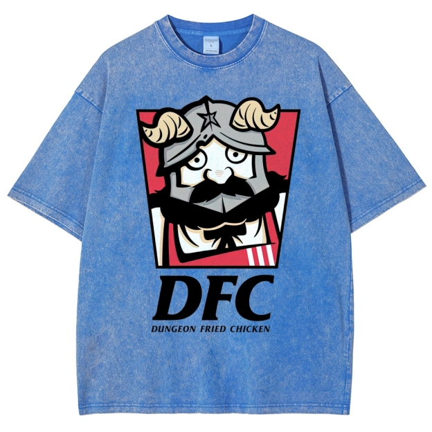 DFC Dungeon Fried Chicken Retro Parody Washed T-Shirt