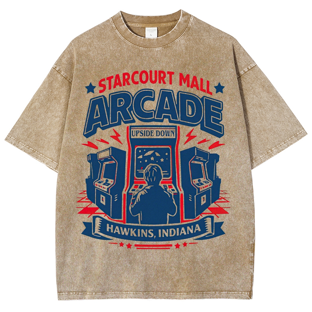 Starcourt Mall Arcade Retro Arcade Washed T-Shirt