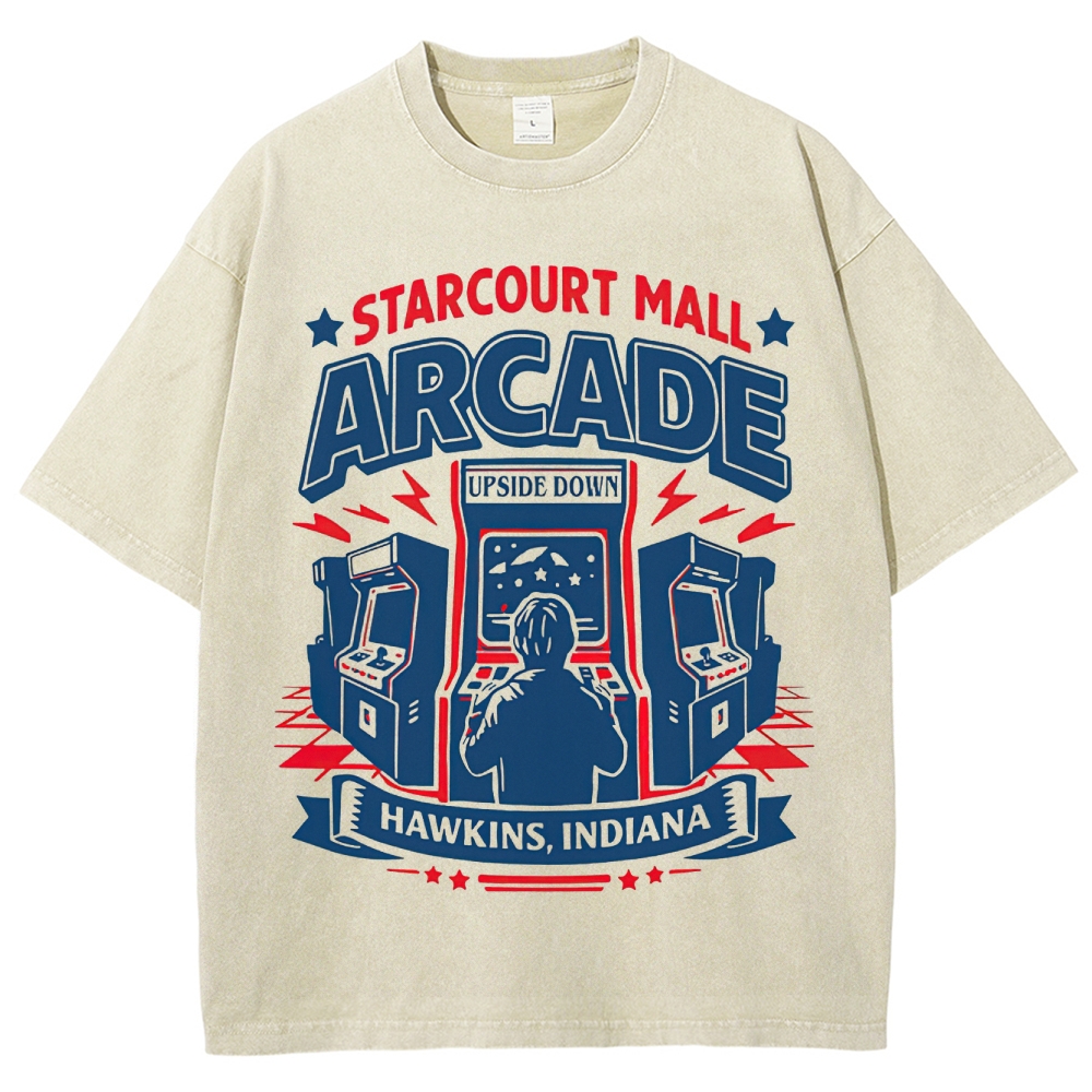 Starcourt Mall Arcade Retro Arcade Washed T-Shirt