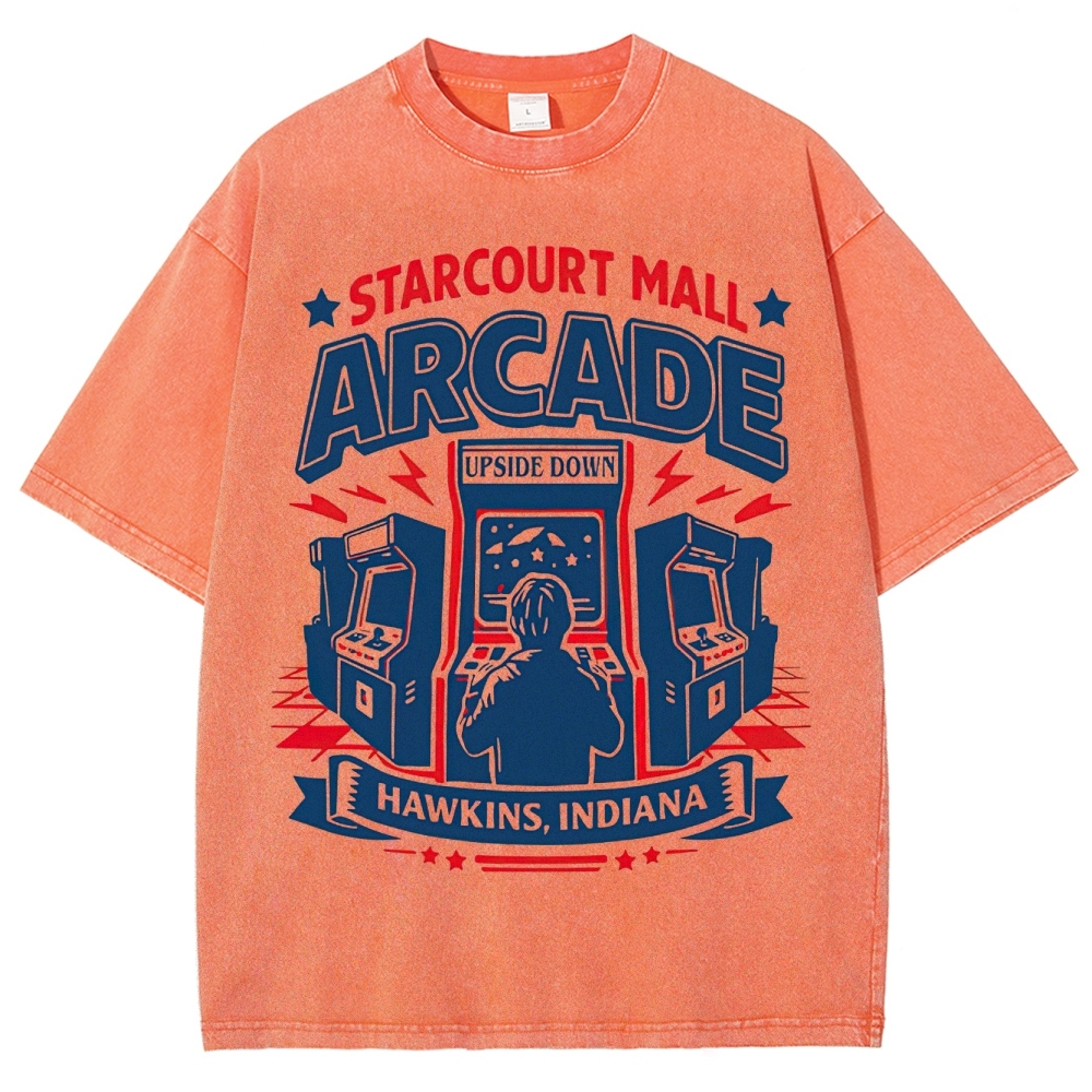 Starcourt Mall Arcade Retro Arcade Washed T-Shirt