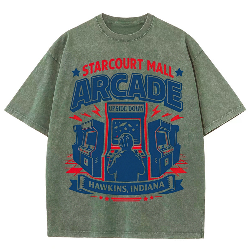 Starcourt Mall Arcade Retro Arcade Washed T-Shirt