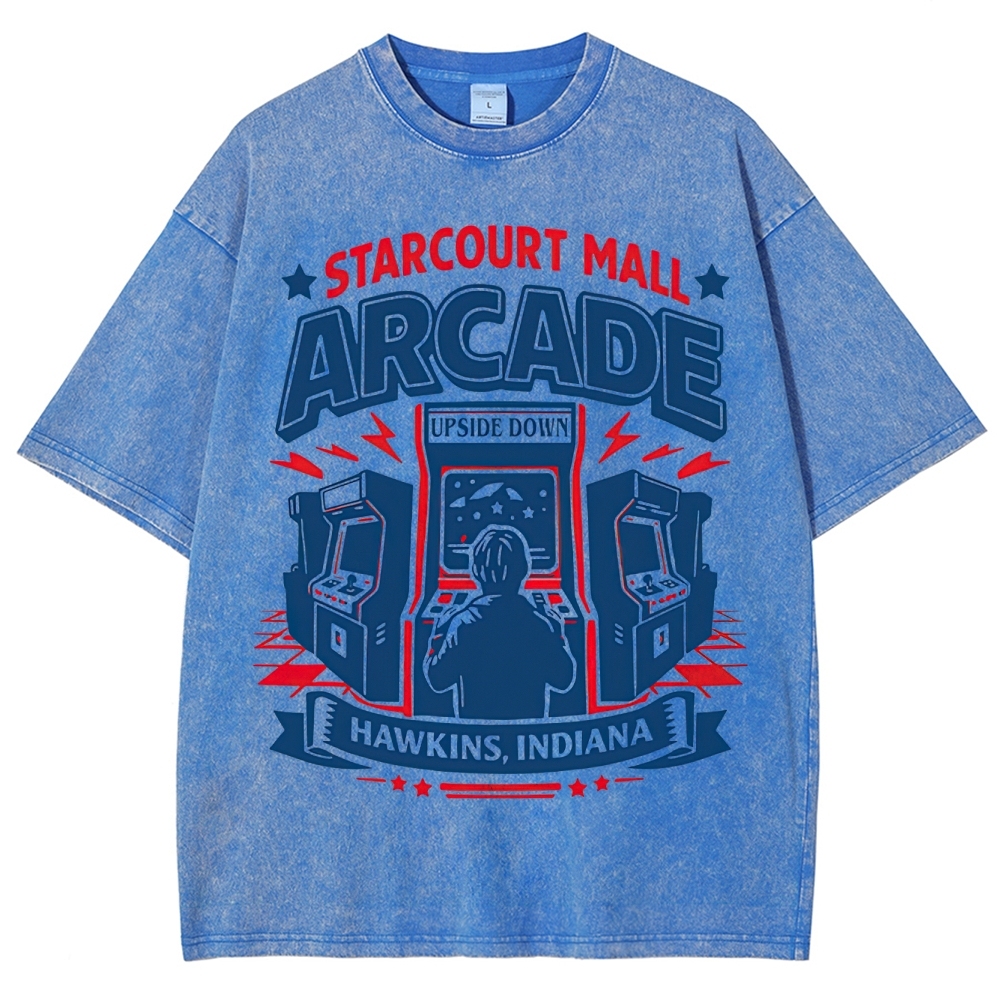 Starcourt Mall Arcade Retro Arcade Washed T-Shirt