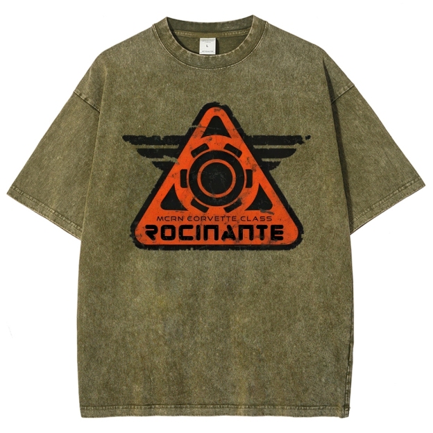 Rocinante MCRN Corvette Class Retro Sci-Fi Washed T-Shirt 