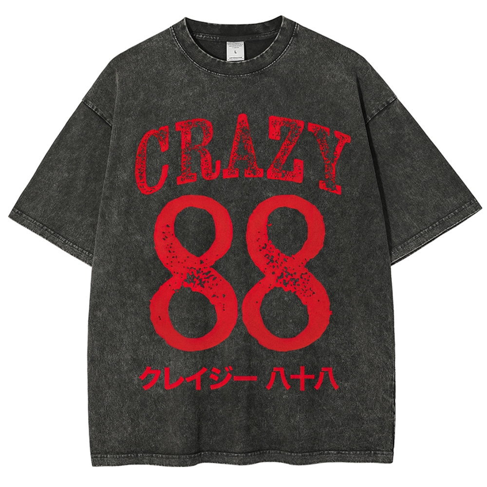 Crazy 88 Retro Japanese Washed T-Shirt