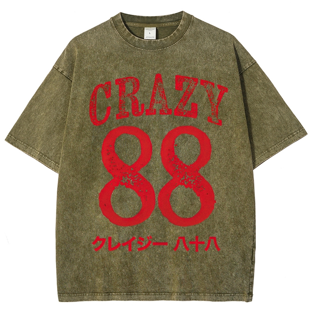Crazy 88 Retro Japanese Washed T-Shirt