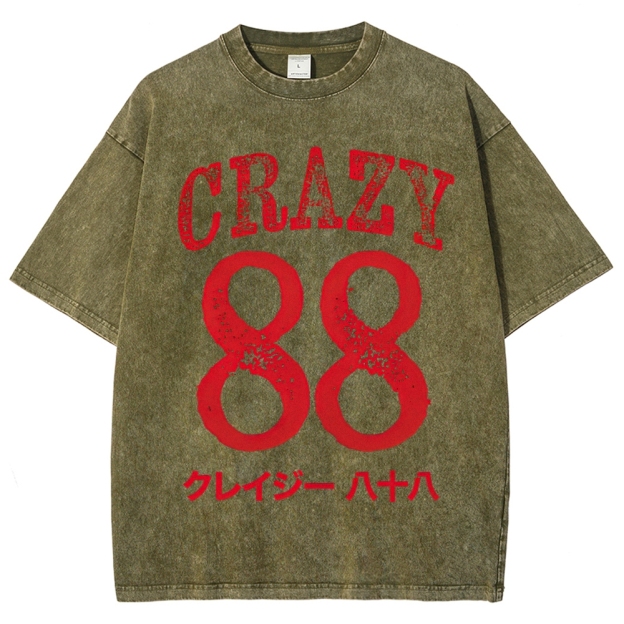 Crazy 88 Retro Japanese Washed T-Shirt