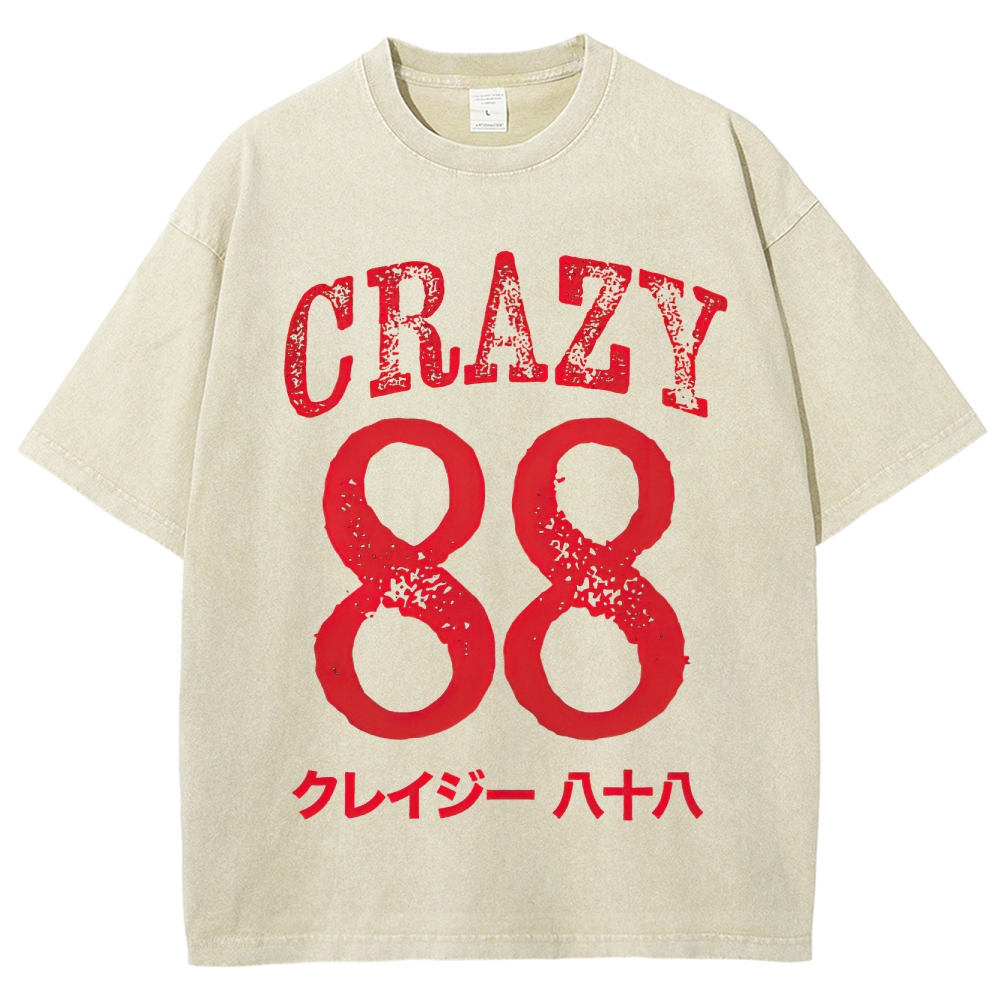 Crazy 88 Retro Japanese Washed T-Shirt