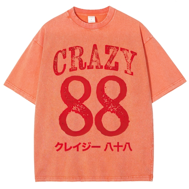 Crazy 88 Retro Japanese Washed T-Shirt