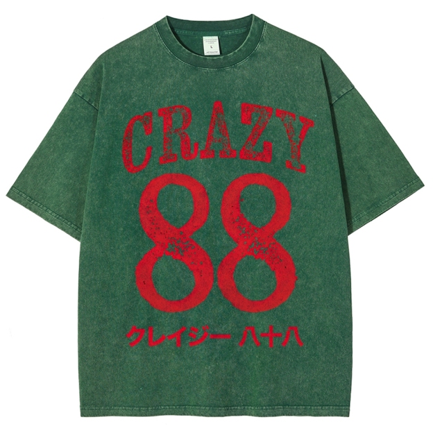 Crazy 88 Retro Japanese Washed T-Shirt