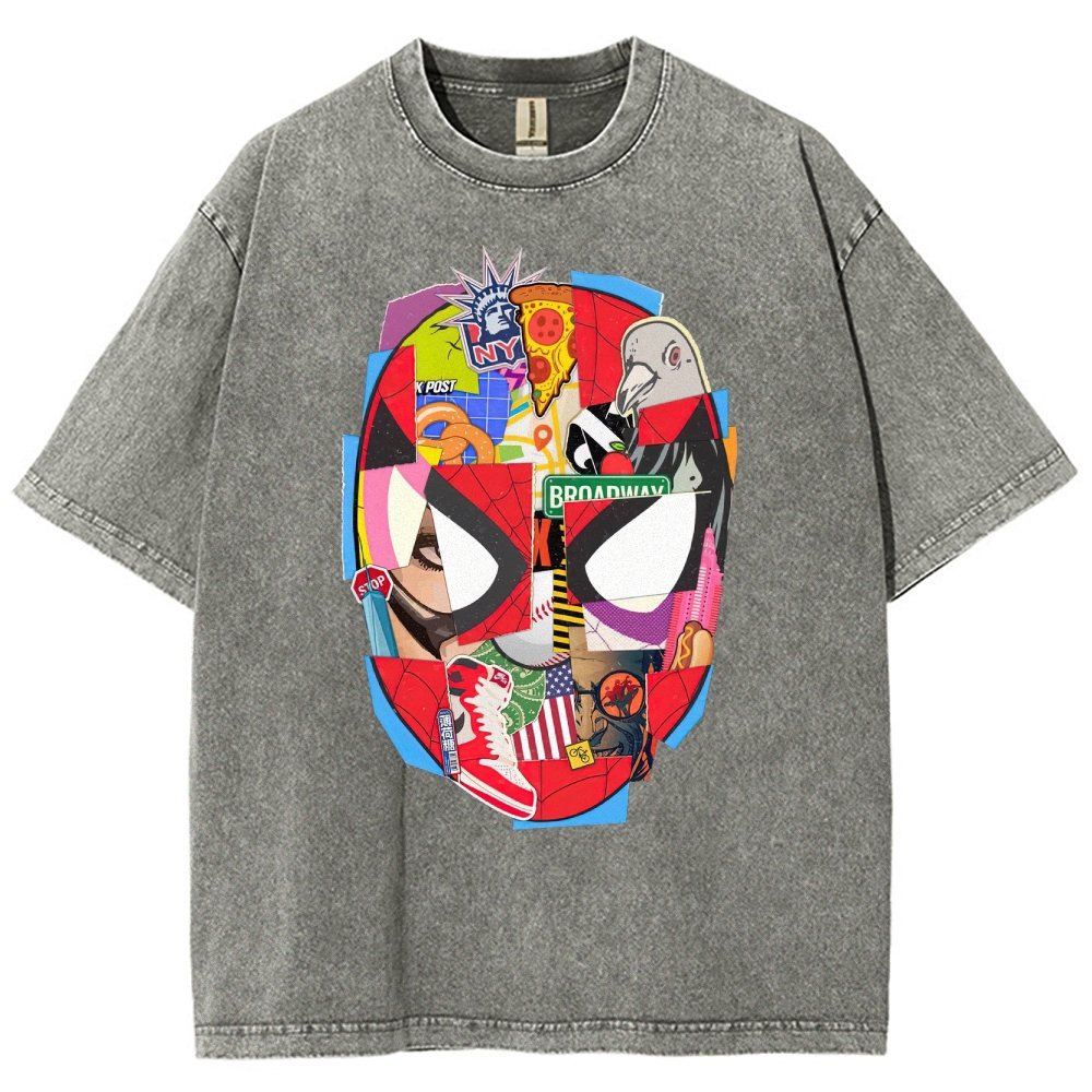 Spider-Man NYC Collage Retro Washed T-Shirt