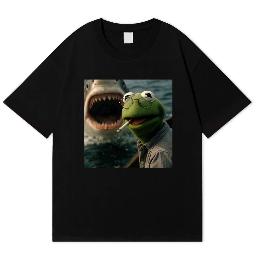 Shark Attack Parody Cotton T-shirt