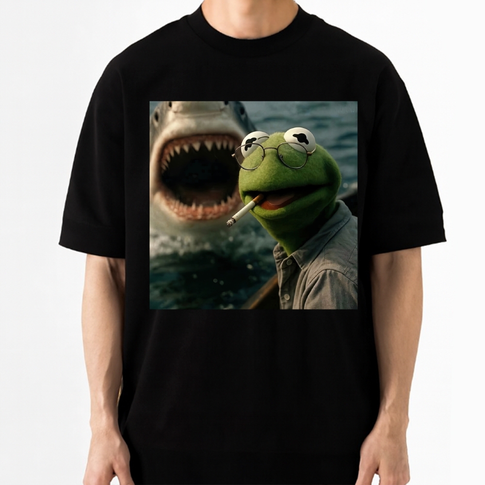  Shark Attack Parody Cotton T-shirt 