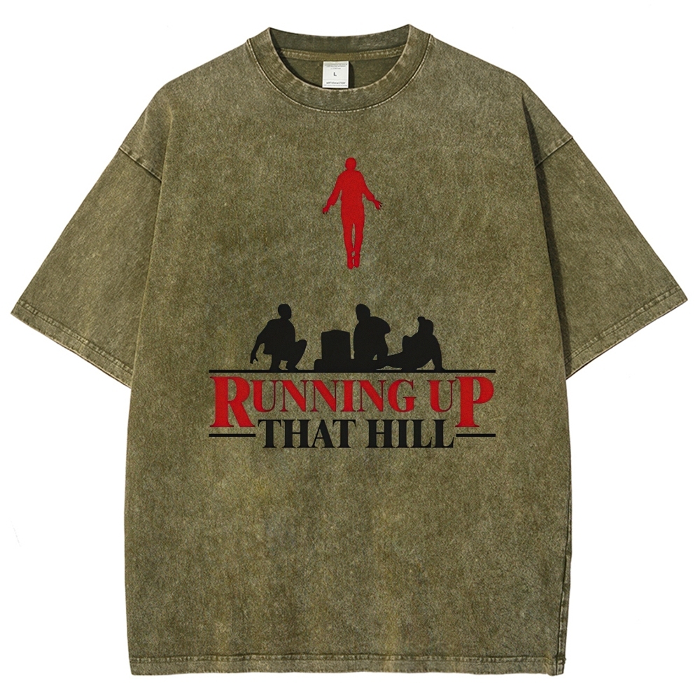 Running Up That Hill Silhouette Washed T-Shirt 