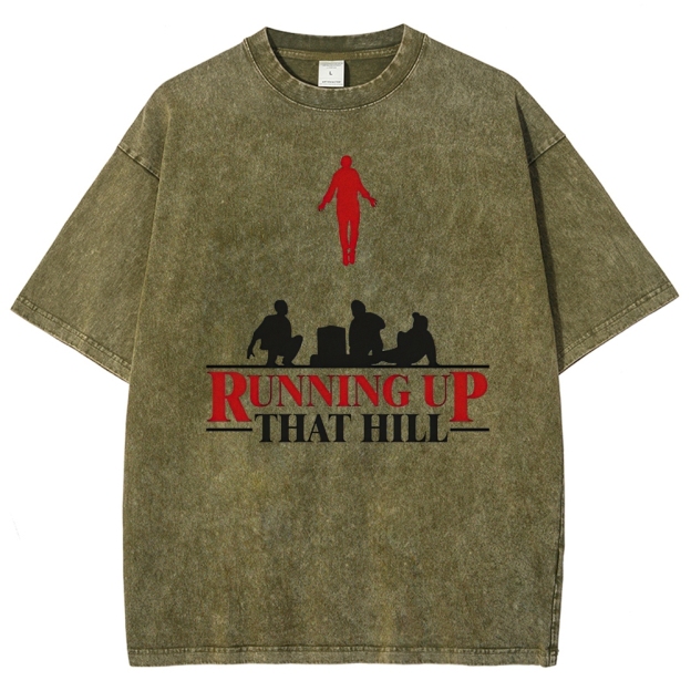 Running Up That Hill Silhouette Washed T-Shirt 