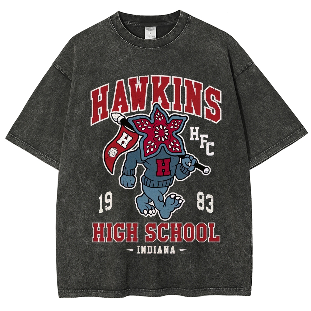 Hawkins High Demogorgon Mascot Washed T-Shirt 
