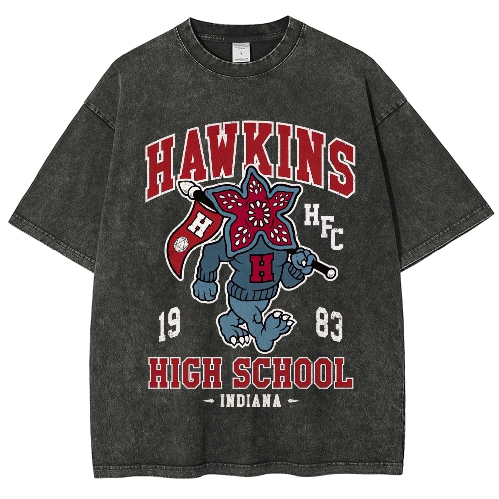 Hawkins High Demogorgon Mascot Washed T-Shirt 