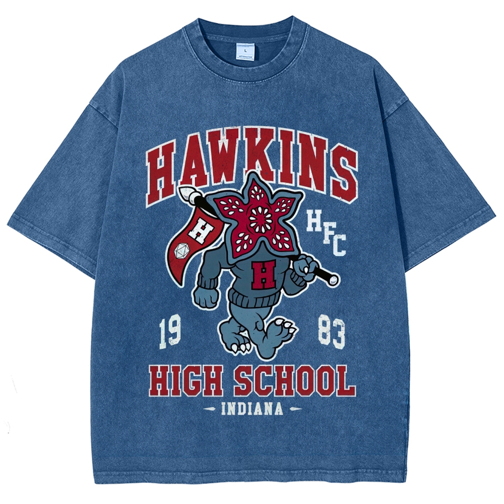 Hawkins High Demogorgon Mascot Washed T-Shirt 