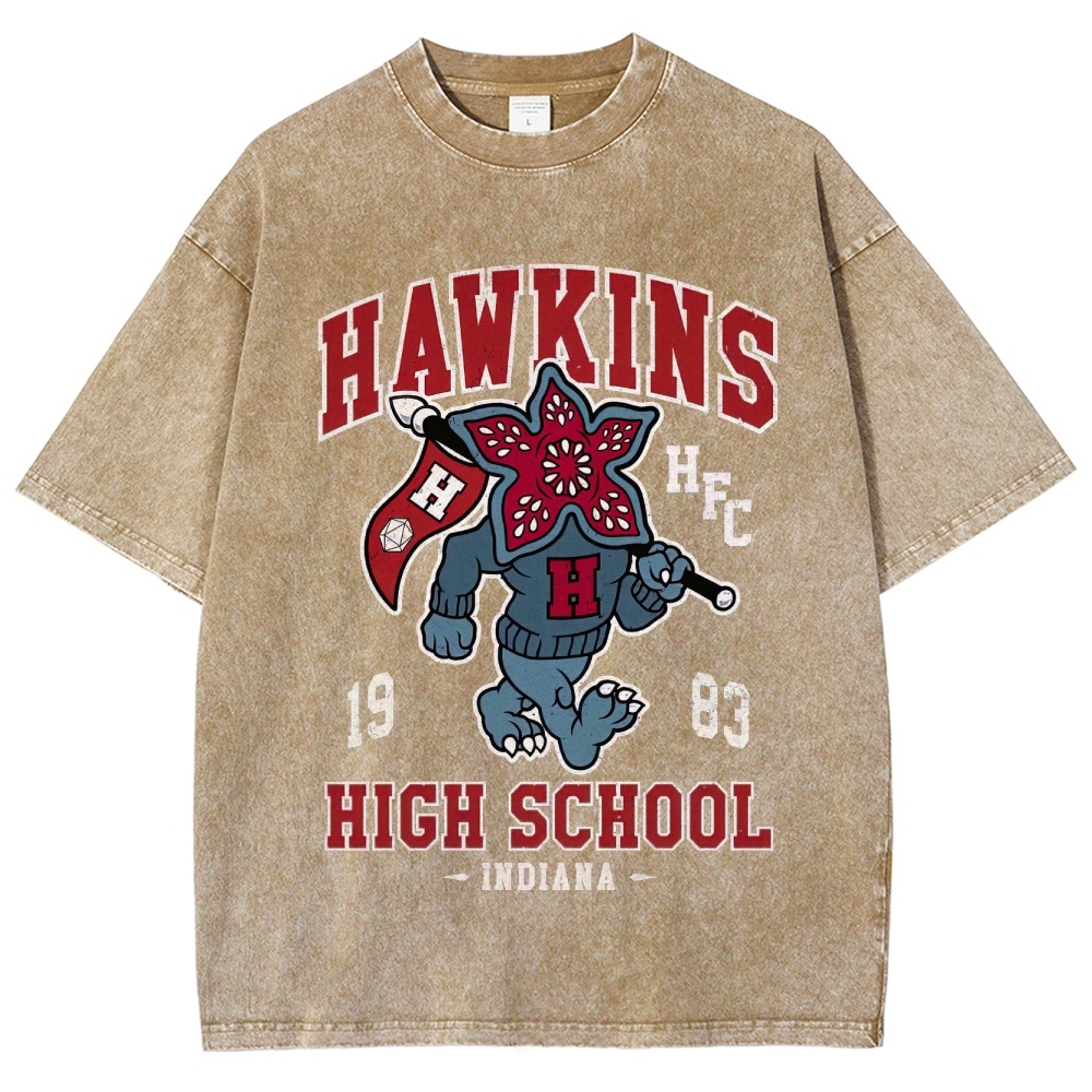 Hawkins High Demogorgon Mascot Washed T-Shirt 