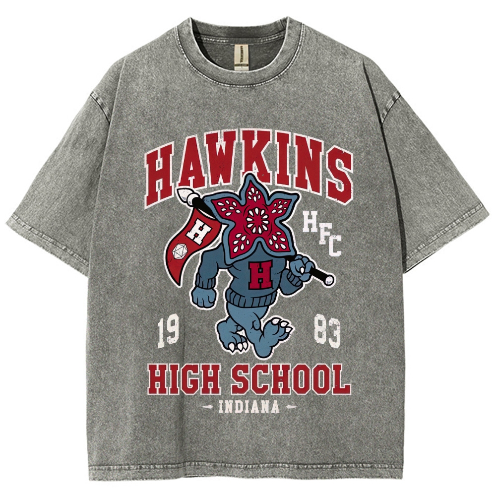 Hawkins High Demogorgon Mascot Washed T-Shirt 