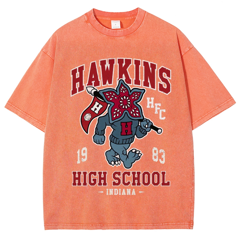 Hawkins High Demogorgon Mascot Washed T-Shirt 