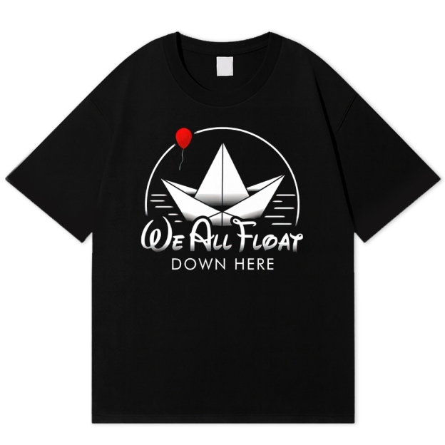 We All Float Down Here Paper Boat Cotton T-shirt