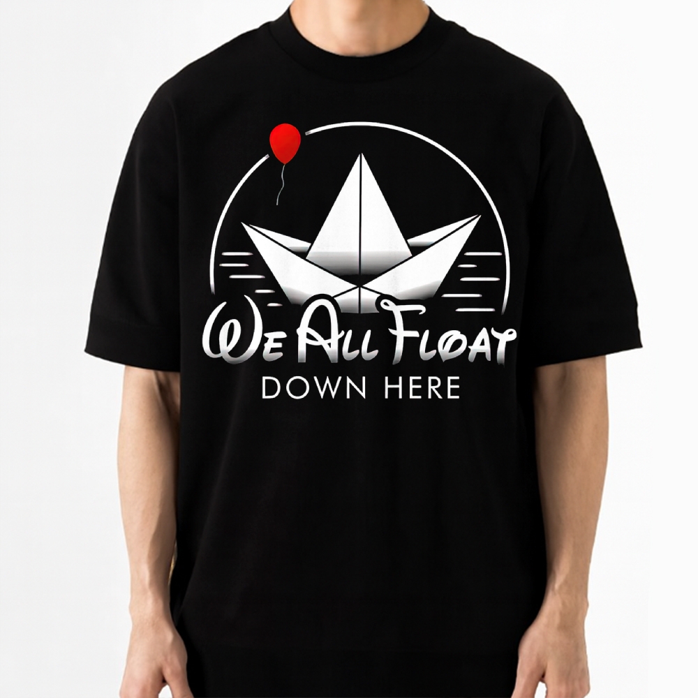 We All Float Down Here Paper Boat Cotton T-shirt
