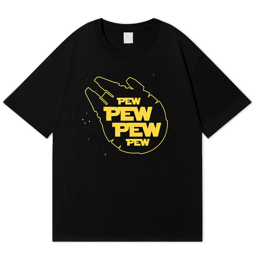 Star Cruiser Pew Pew Sound Retro Cotton T-shirt 