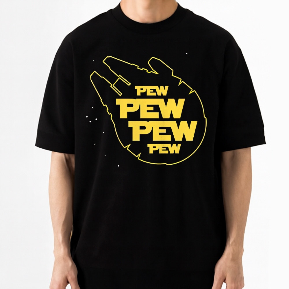 Star Cruiser Pew Pew Sound Retro Cotton T-shirt 