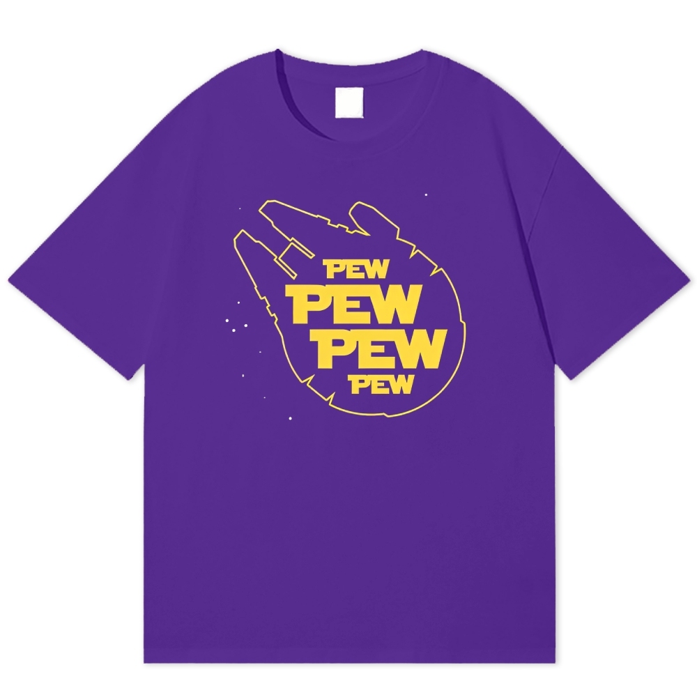 Star Cruiser Pew Pew Sound Retro Cotton T-shirt 