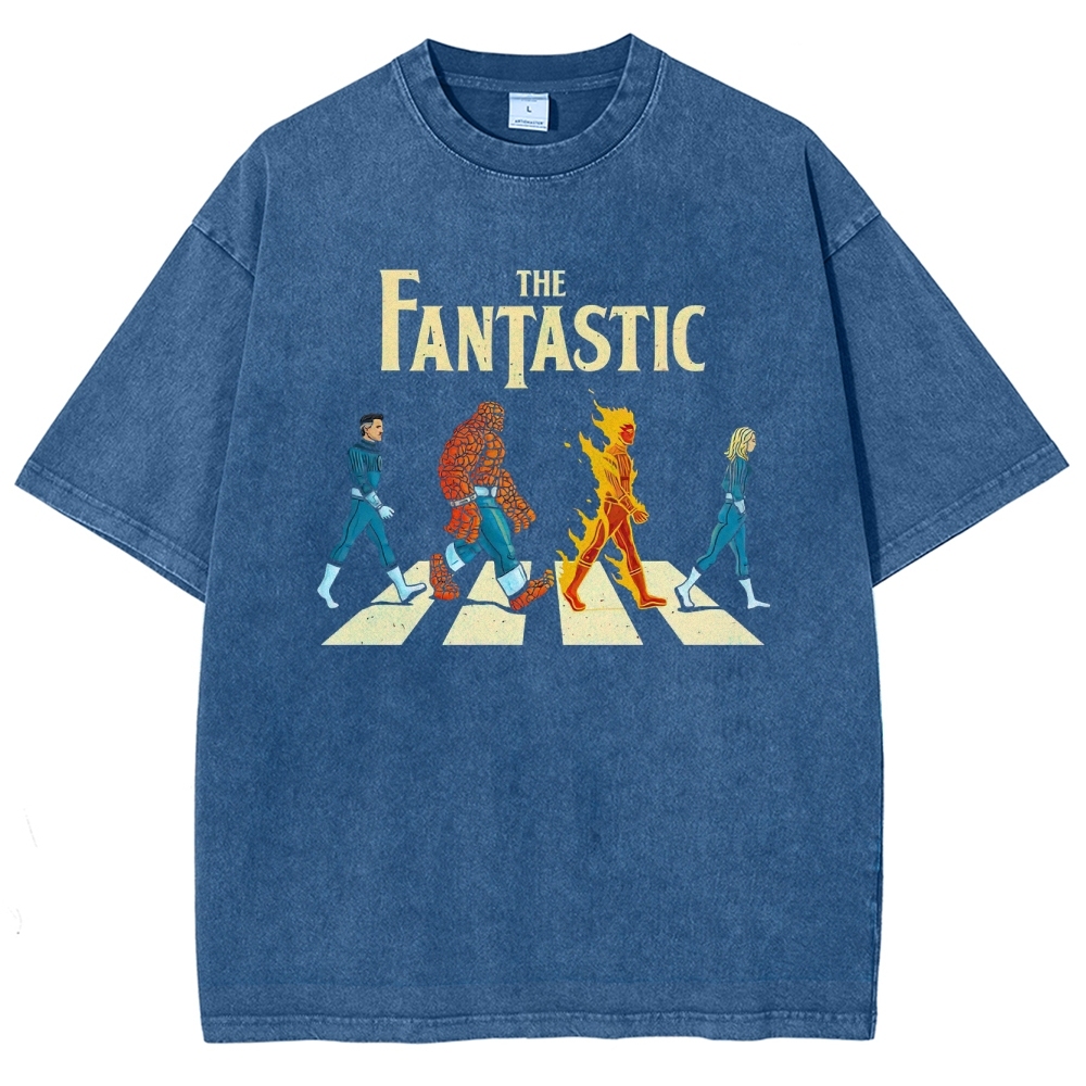 The Fantastic Four Vintage Washed Superhero T - Shirt