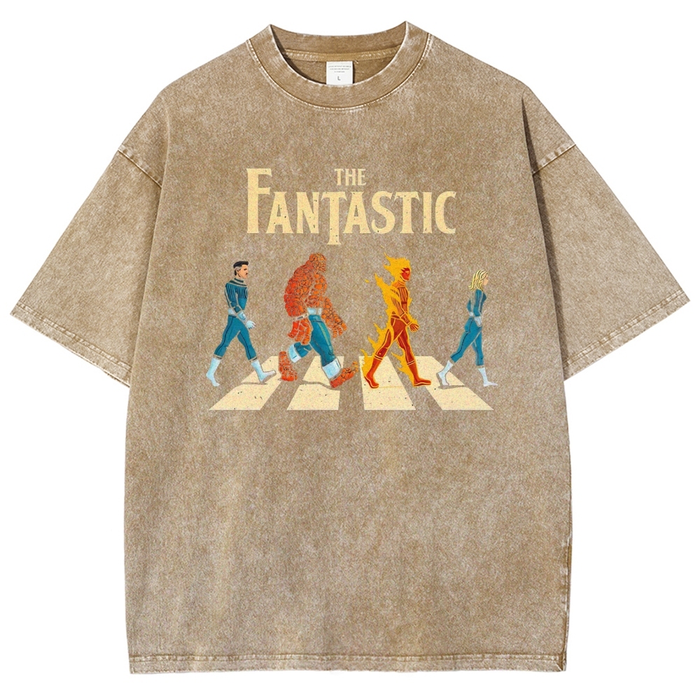 The Fantastic Four Vintage Washed Superhero T - Shirt