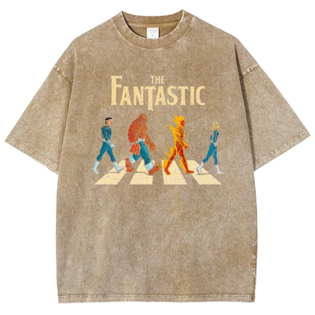 The Fantastic Four Vintage Washed Superhero T - Shirt