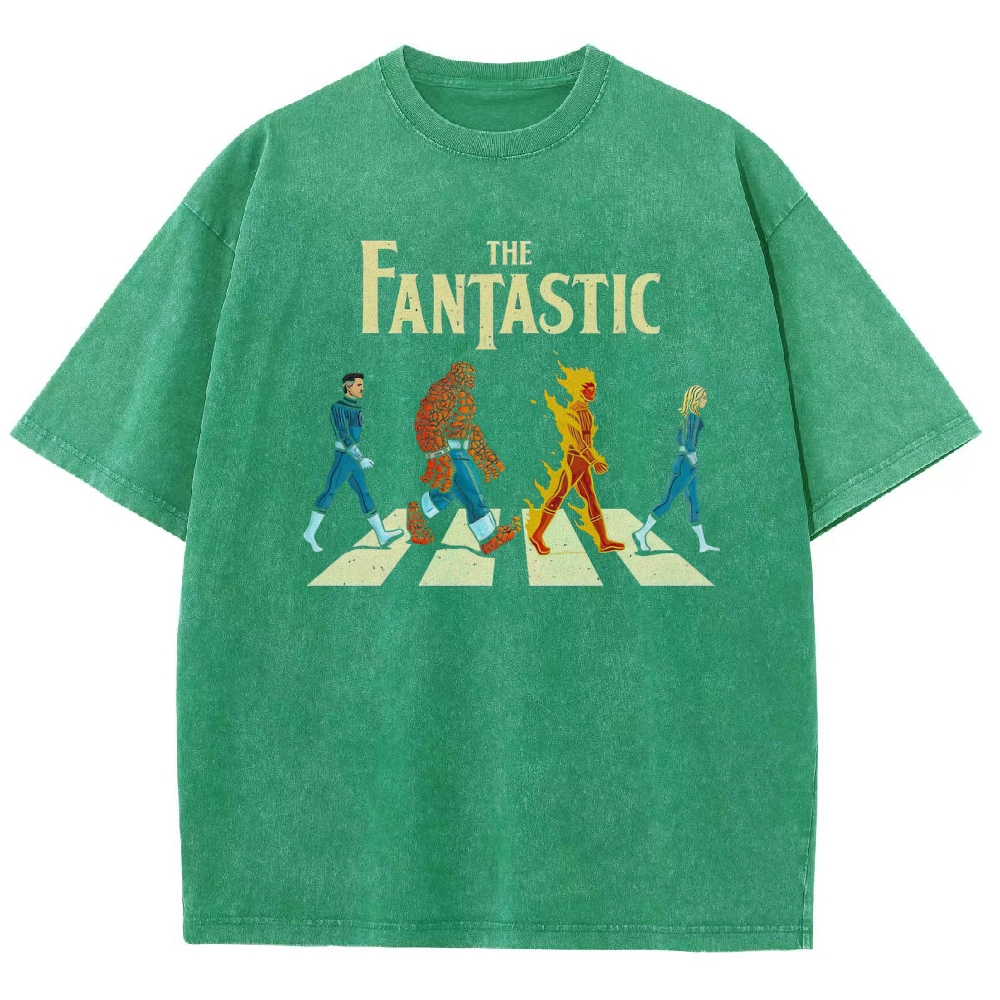 The Fantastic Four Vintage Washed Superhero T - Shirt