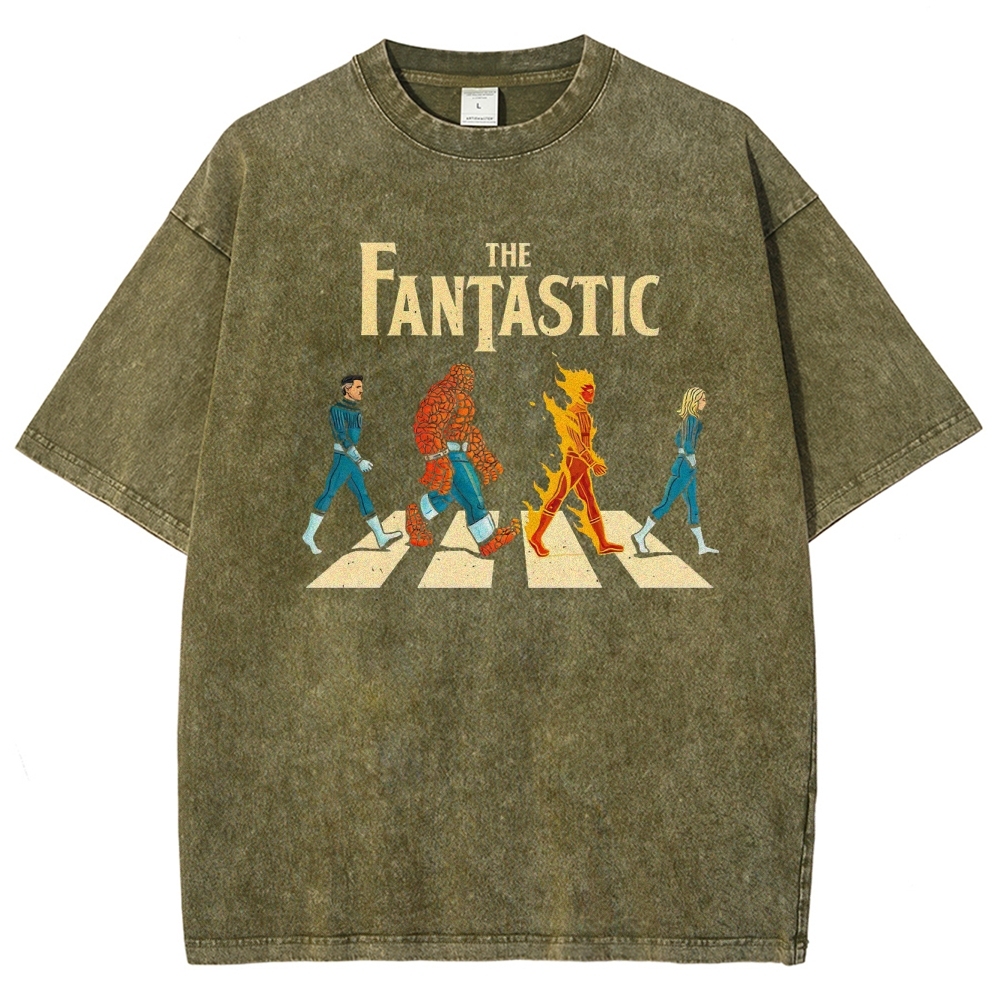 The Fantastic Four Vintage Washed Superhero T - Shirt