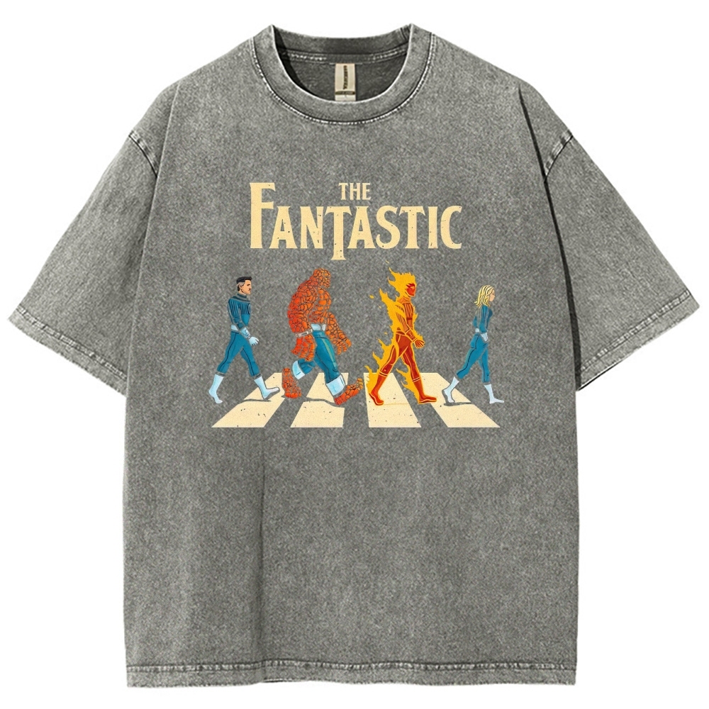 The Fantastic Four Vintage Washed Superhero T - Shirt