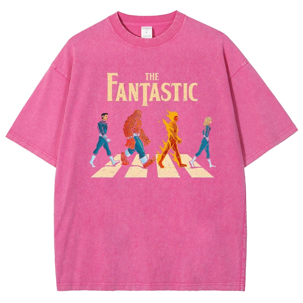 The Fantastic Four Vintage Washed Superhero T - Shirt