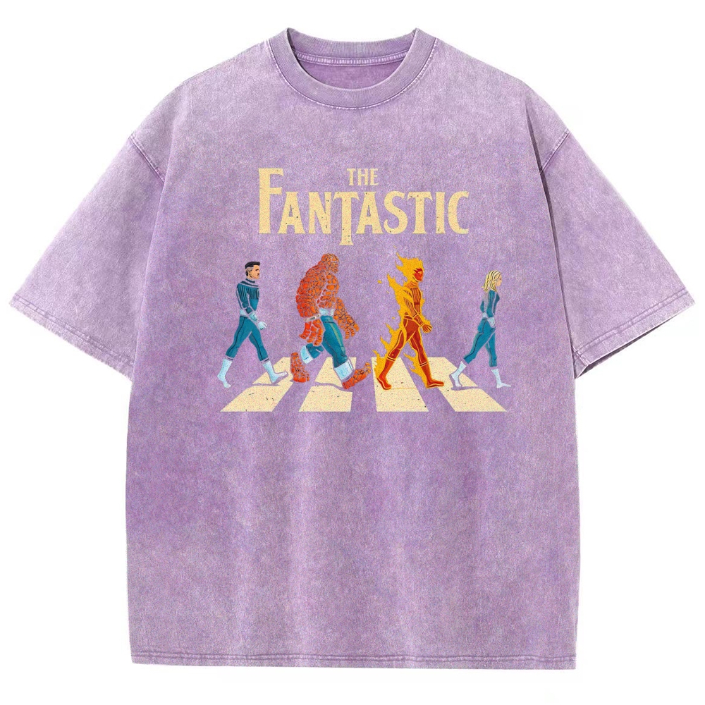 The Fantastic Four Vintage Washed Superhero T - Shirt