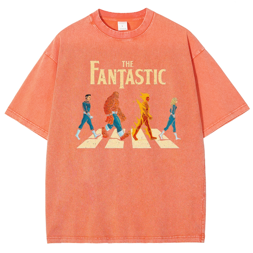 The Fantastic Four Vintage Washed Superhero T - Shirt