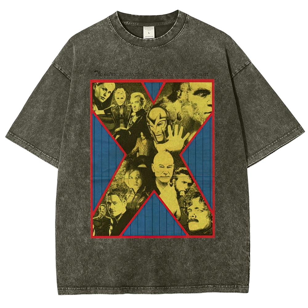 X-Team Quote Character Collage Washed T-Shirt