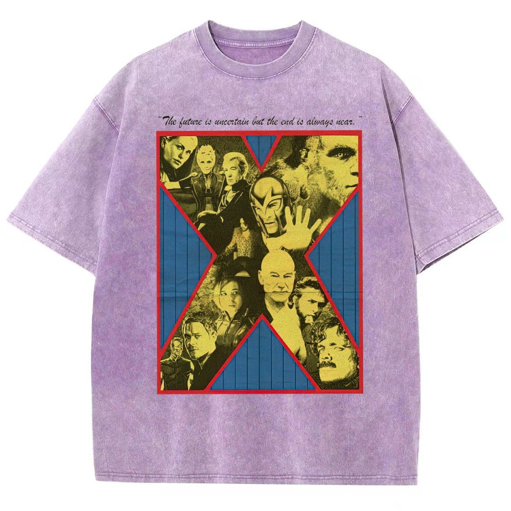 X-Team Quote Character Collage Washed T-Shirt