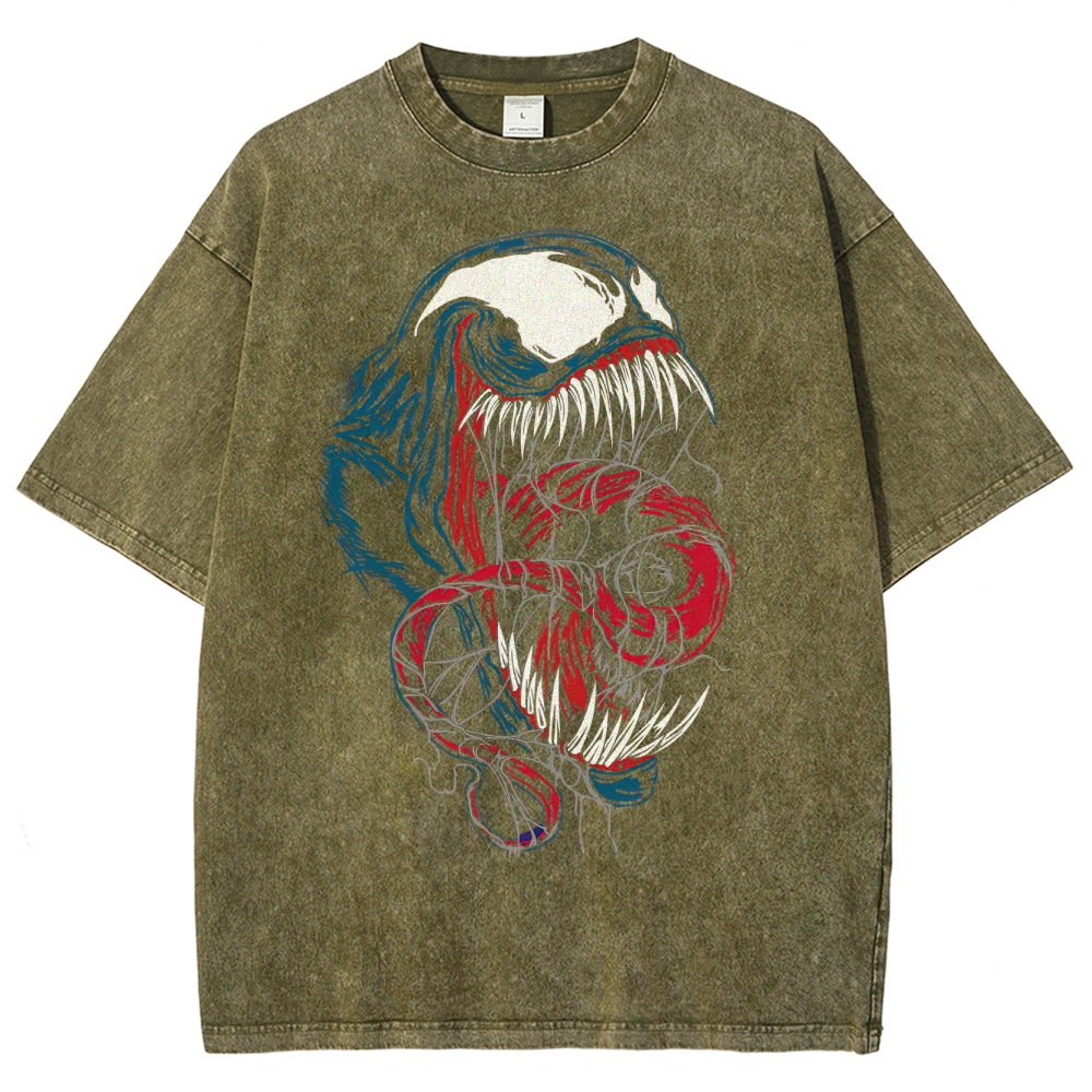 Venom Symbiote Swirl Art Washed T-Shirt
