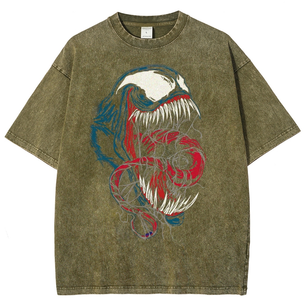 Venom Symbiote Swirl Art Washed T-Shirt