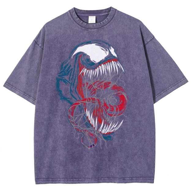 Venom Symbiote Swirl Art Washed T-Shirt