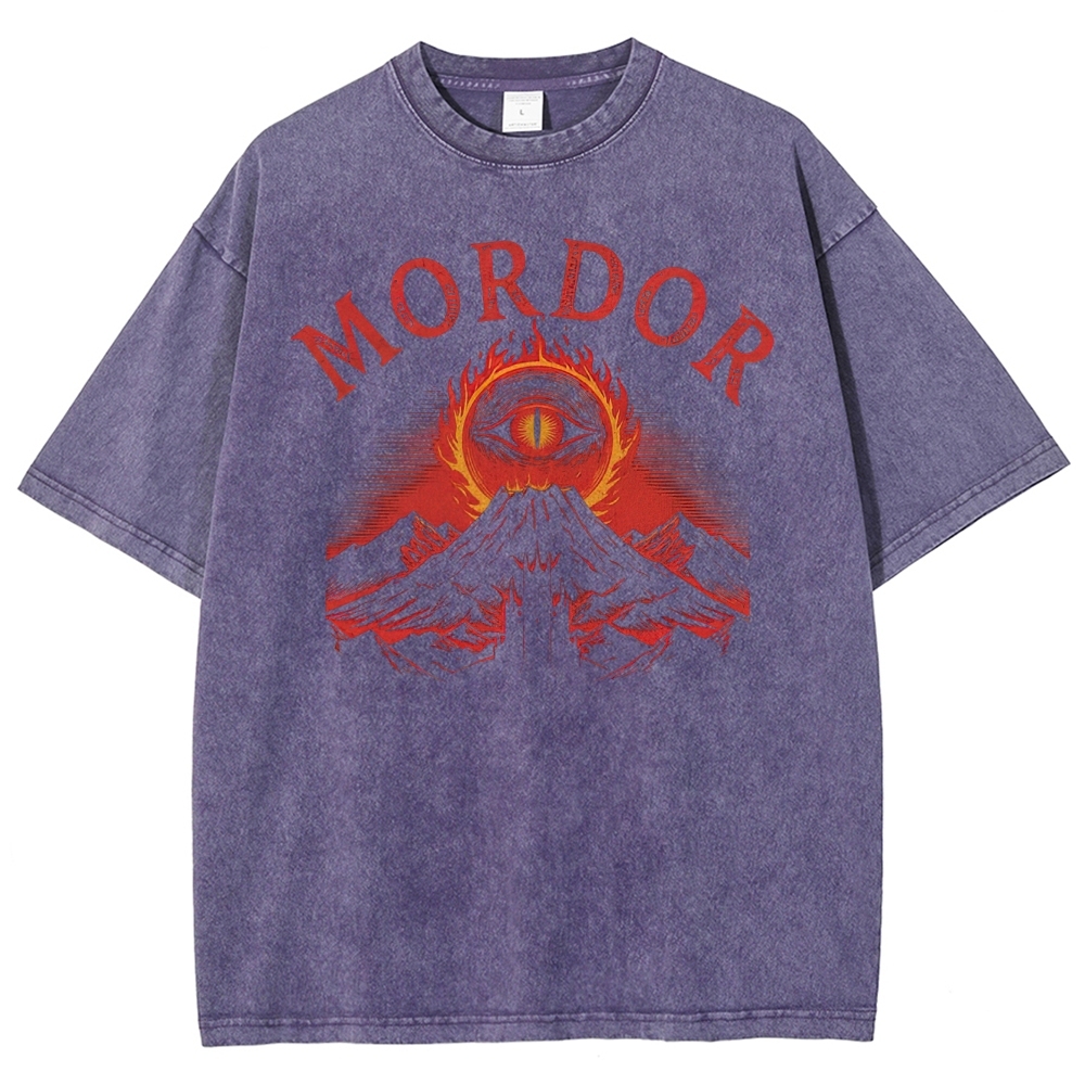 Mordor Eye Volcano Retro Washed T-Shirt