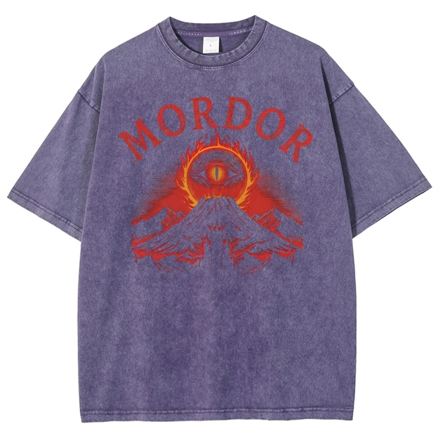 Mordor Eye Volcano Retro Washed T-Shirt