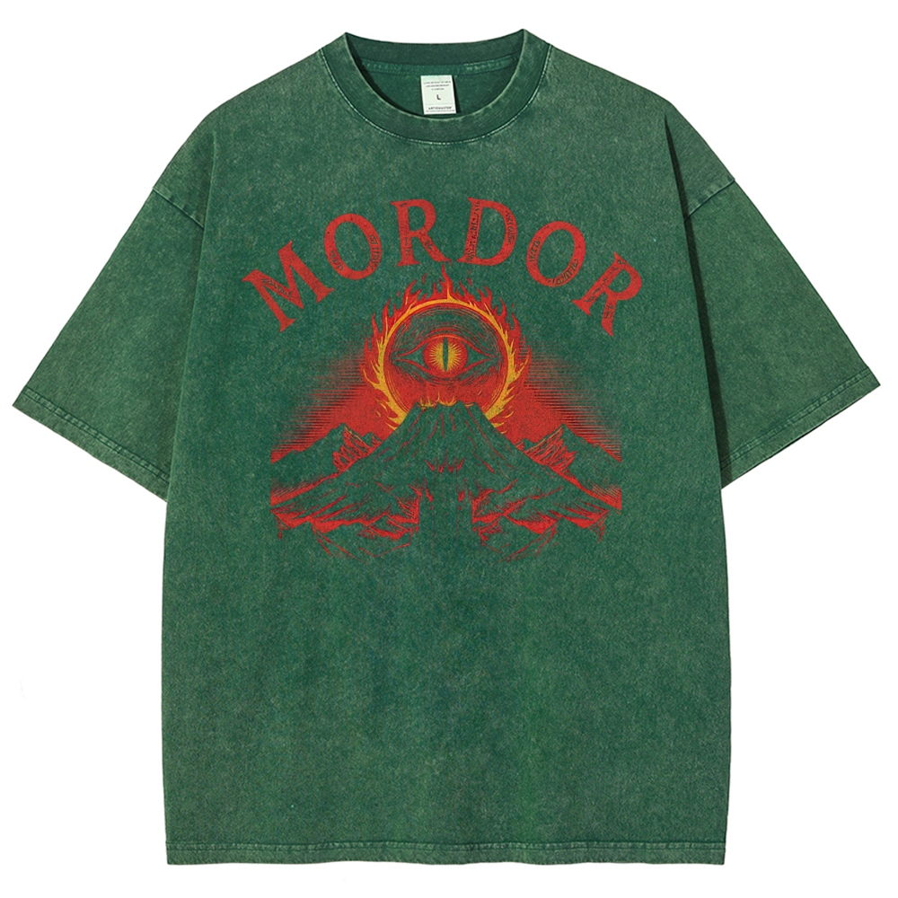 Mordor Eye Volcano Retro Washed T-Shirt