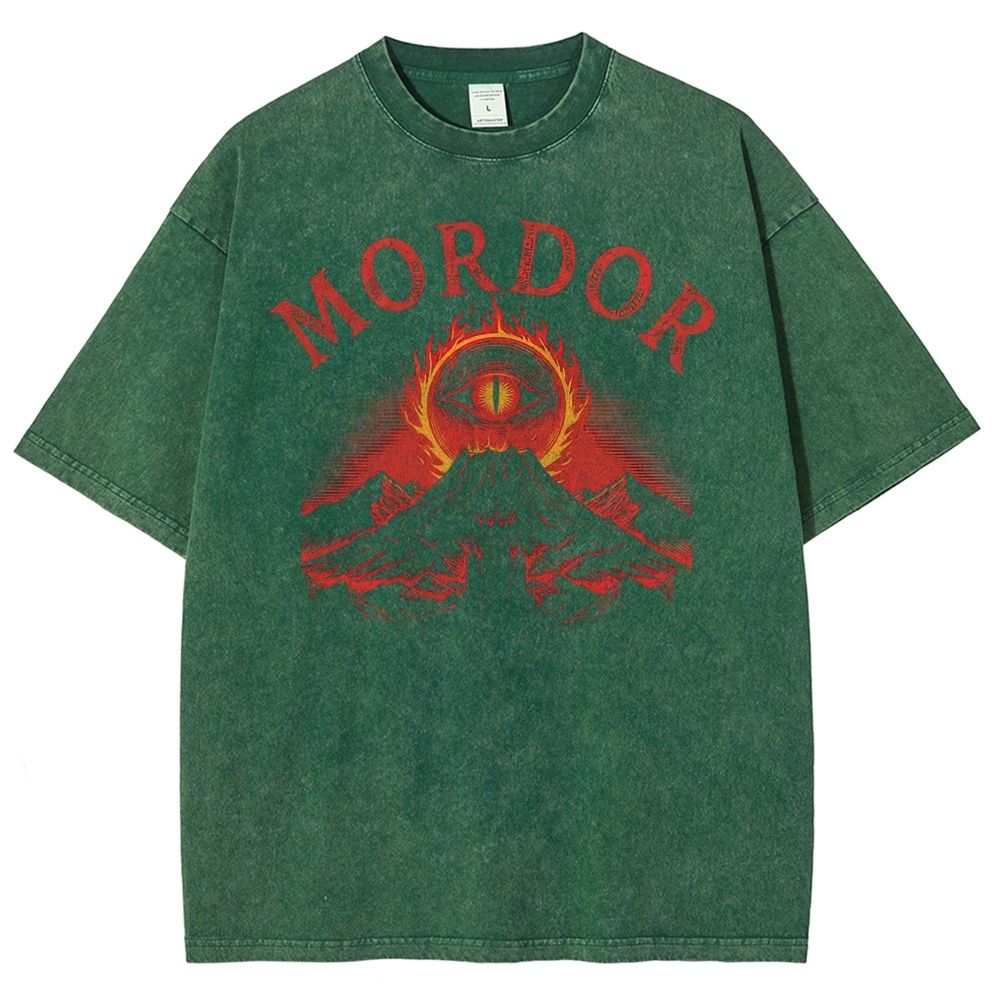 Mordor Eye Volcano Retro Washed T-Shirt