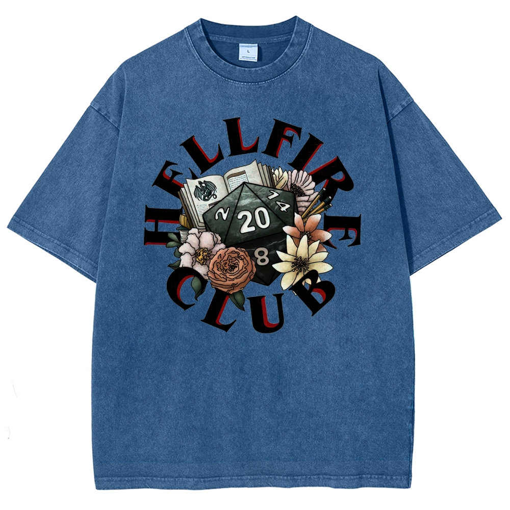 Hellfire Club Floral Dice Washed T-Shirt