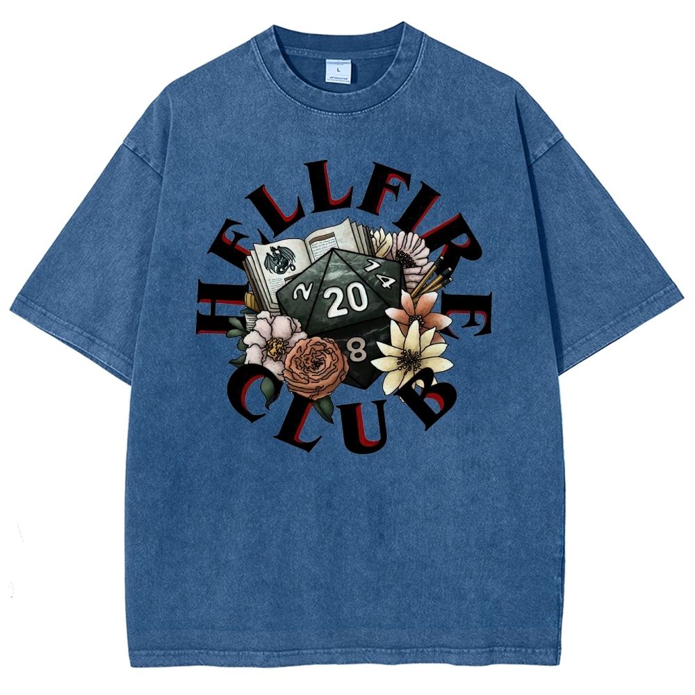 Hellfire Club Floral Dice Washed T-Shirt