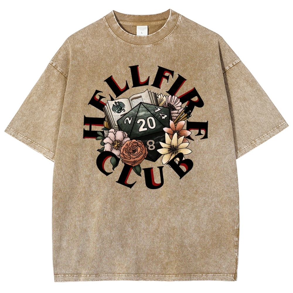 Hellfire Club Floral Dice Washed T-Shirt
